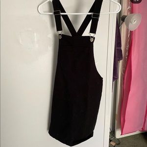 Black overall dress
